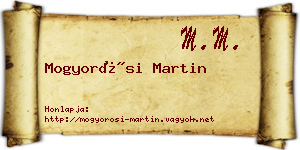 Mogyorósi Martin névjegykártya
